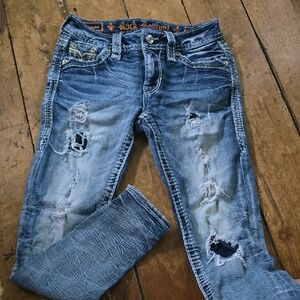Rock Revival Blue Skinny Distressed Jeans